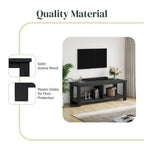 Banc TV en acacia massif, couleur marron/sable flotté/noir alto, simple