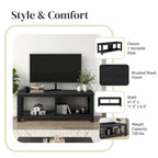 Banc TV en acacia massif, couleur marron/sable flotté/noir alto, simple