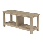 Banc TV en acacia massif, couleur marron/sable flotté/noir alto, simple
