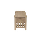 Banc TV en acacia massif, couleur marron/sable flotté/noir alto, simple