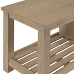 Banc TV en acacia massif, couleur marron/sable flotté/noir alto, simple