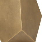 Table d'appoint géométrique en bronze antique avec plateau en verre, pièce unique