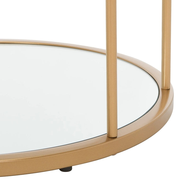 Table basse à 2 niveaux en verre, doré / noir mat, 107 cm (L) x 53 cm (P) x 43 cm (H)