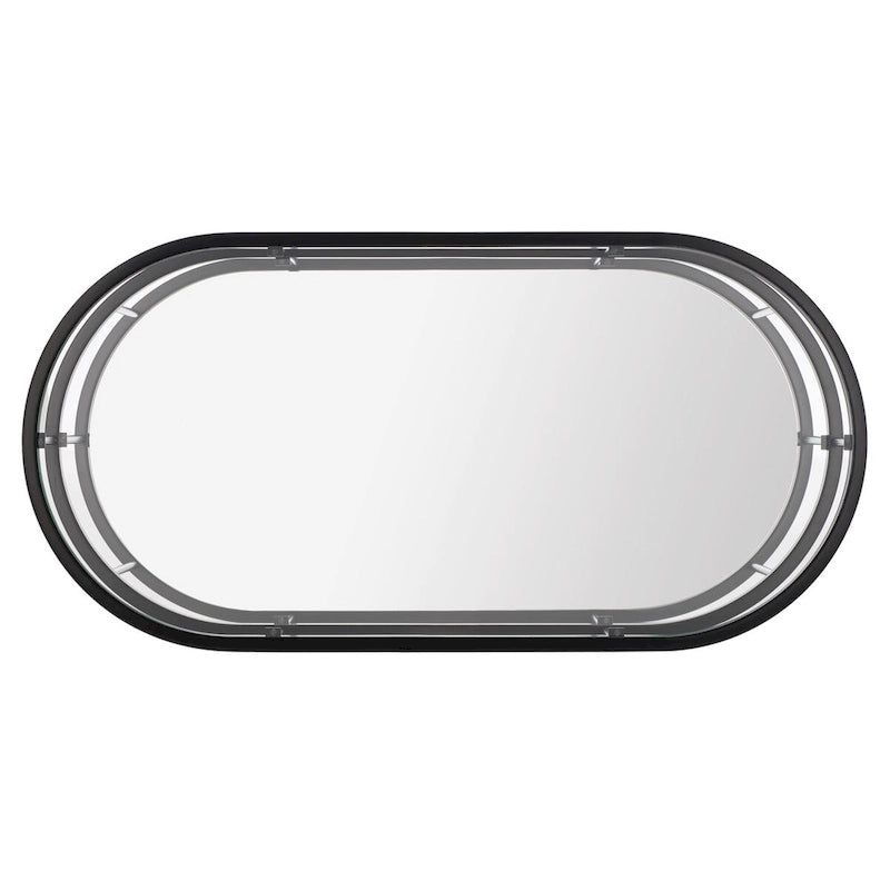 Table basse à 2 niveaux en verre, doré / noir mat, 107 cm (L) x 53 cm (P) x 43 cm (H)