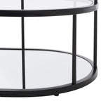 Table basse à 2 niveaux en verre, doré / noir mat, 107 cm (L) x 53 cm (P) x 43 cm (H)