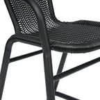 Tabouret de bar en rotin gris/noir/marron moyen, lot de 4, intérieur/extérieur