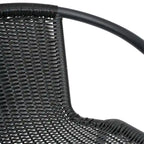 Tabouret de bar en rotin gris/noir/marron moyen, lot de 4, intérieur/extérieur
