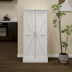 Armoire de cuisine autoportante blanche avec éclairage LED, une porte, 5 niveaux