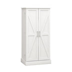 Armoire de cuisine autoportante blanche avec éclairage LED, une porte, 5 niveaux