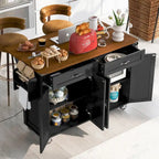 Grand îlot de cuisine blanc avec abattant et prise de courant, pour 1 à 4 personnes