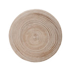 Tabouret rond en bois sculpté, naturel / marron foncé / noir, une place