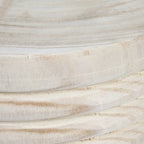 Tabouret rond en bois sculpté, naturel / marron foncé / noir, une place