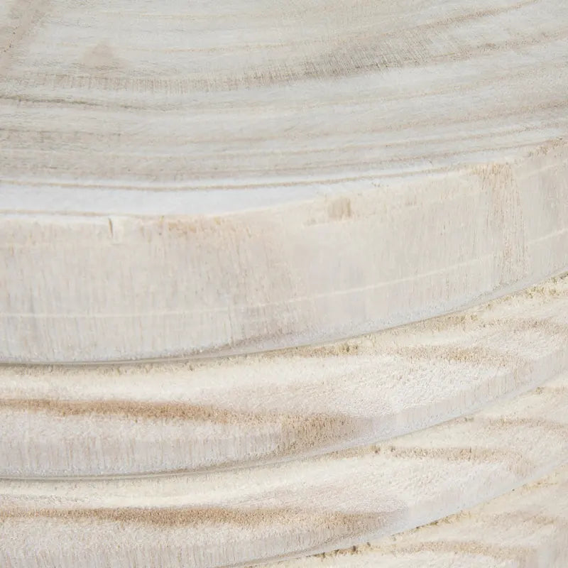 Tabouret rond en bois sculpté, naturel / marron foncé / noir, une place