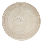 Tabouret rond en bois sculpté, naturel / marron foncé / noir, une place