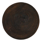 Tabouret rond en bois sculpté, naturel / marron foncé / noir, une place