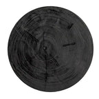Tabouret rond en bois sculpté, naturel / marron foncé / noir, une place