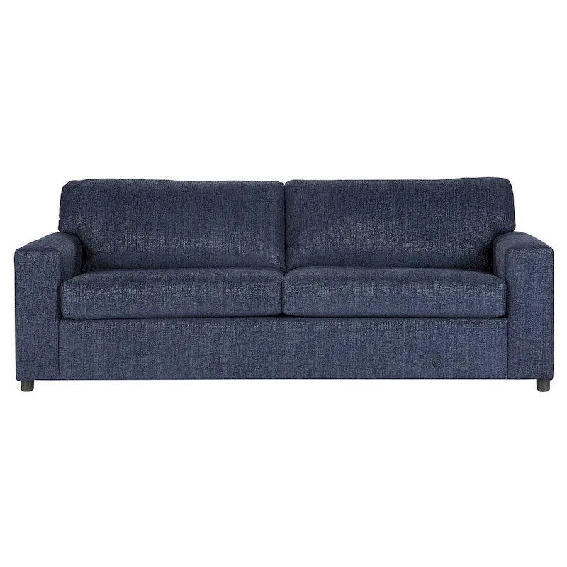 Canapé 3 places à dossier souple Ash Grey / Bleu / Chiffon Naturel