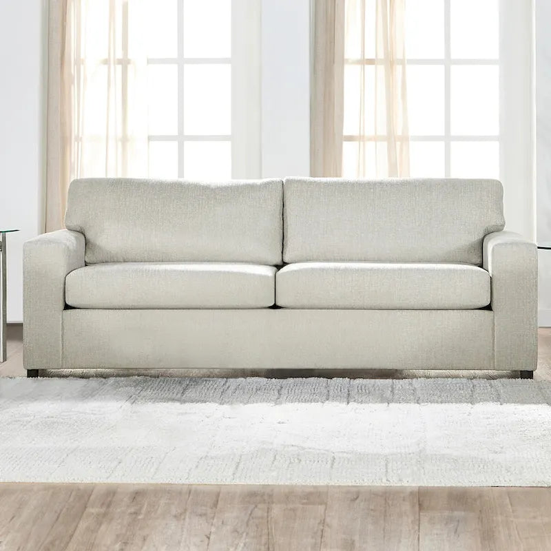 Canapé 3 places à dossier souple Ash Grey / Bleu / Chiffon Naturel