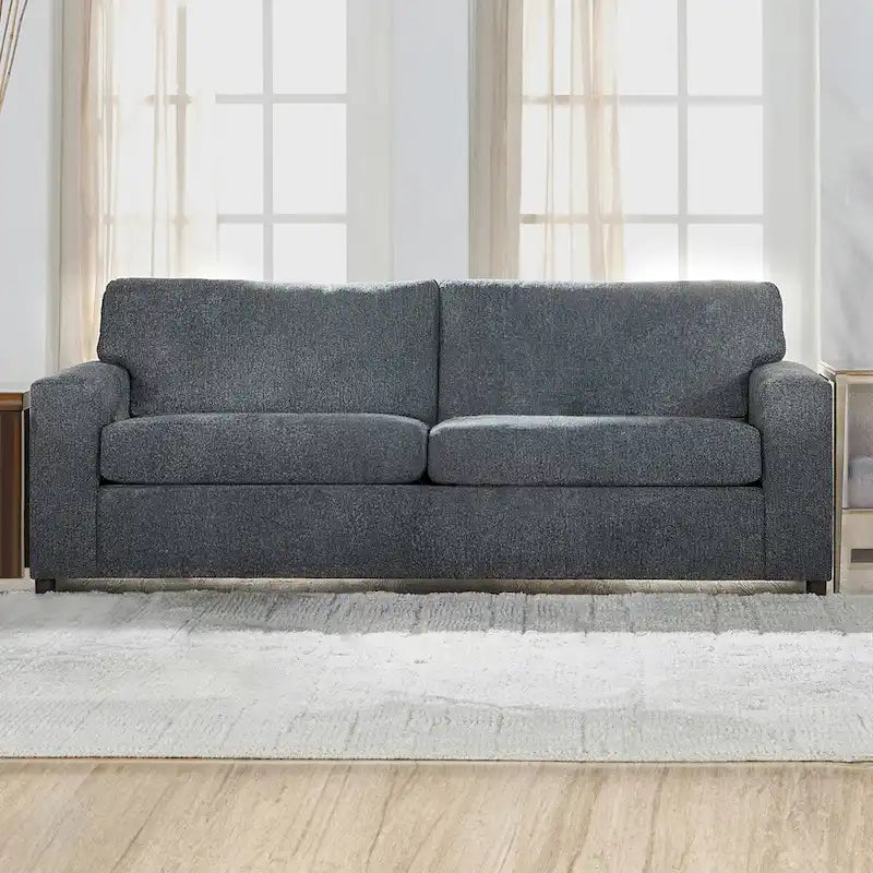Canapé 3 places à dossier souple Ash Grey / Bleu / Chiffon Naturel