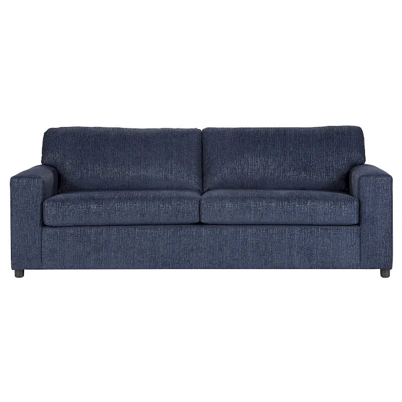 Canapé 3 places à dossier souple Ash Grey / Bleu / Chiffon Naturel