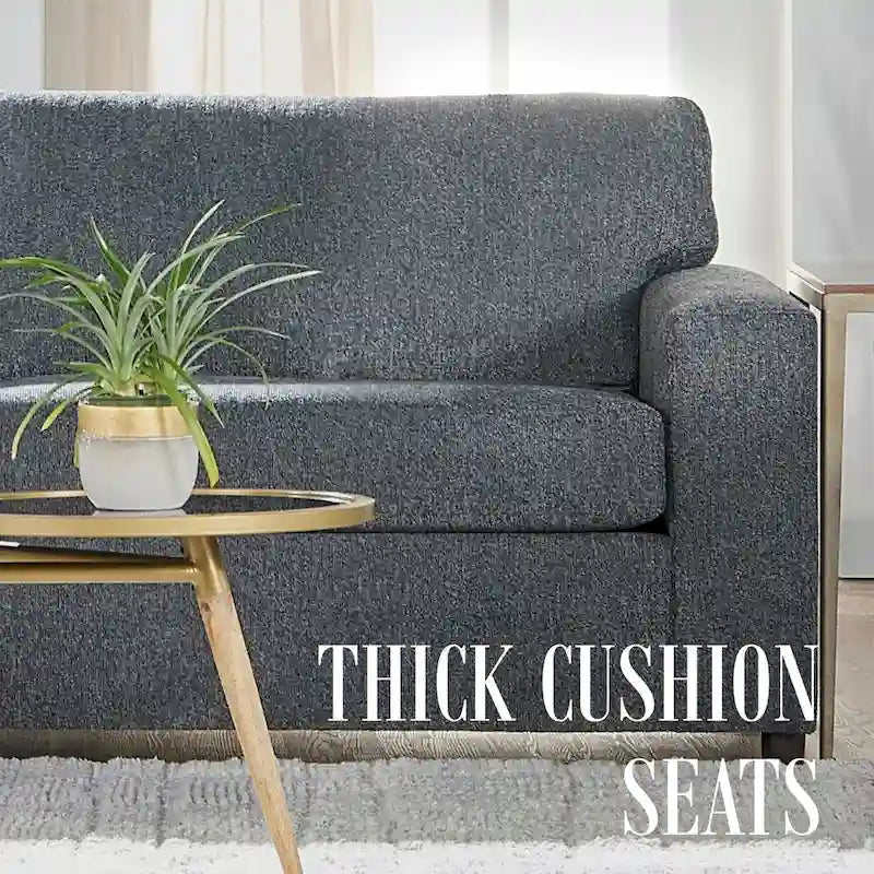 Canapé 3 places à dossier souple Ash Grey / Bleu / Chiffon Naturel