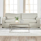 Canapé 3 places à dossier souple Ash Grey / Bleu / Chiffon Naturel