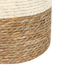 Pouf rond en quenouille naturelle tissé à la main, Gris/Beige/Naturel, Individuel