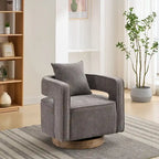 Fauteuil pivotant avec dossier ouvert Charbon/Bleu/Beige/Vert pâle, un seul siège