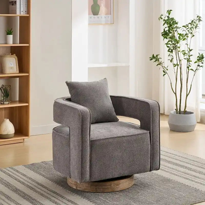 Fauteuil pivotant avec dossier ouvert Charbon/Bleu/Beige/Vert pâle, un seul siège