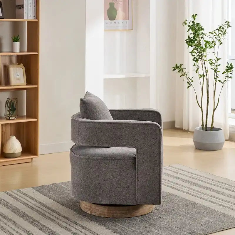 Fauteuil pivotant avec dossier ouvert Charbon/Bleu/Beige/Vert pâle, un seul siège