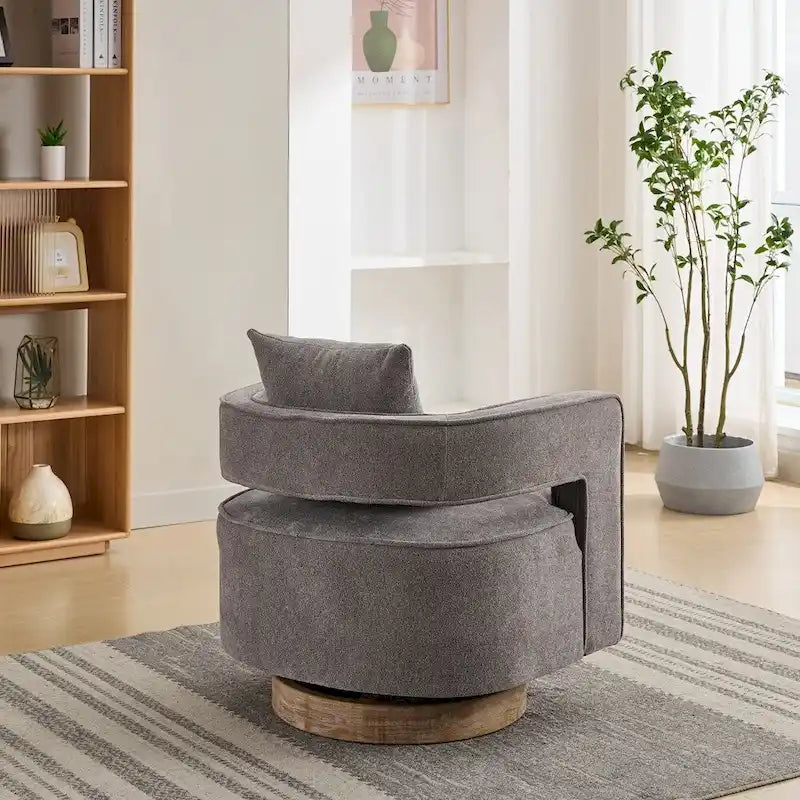 Fauteuil pivotant avec dossier ouvert Charbon/Bleu/Beige/Vert pâle, un seul siège