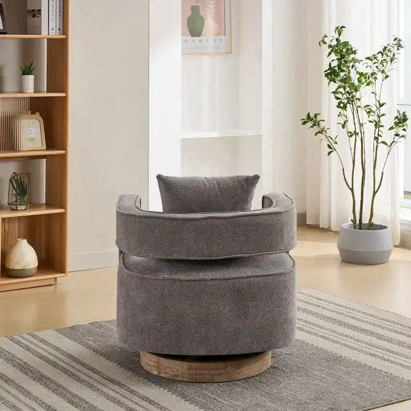 Fauteuil pivotant avec dossier ouvert Charbon/Bleu/Beige/Vert pâle, un seul siège