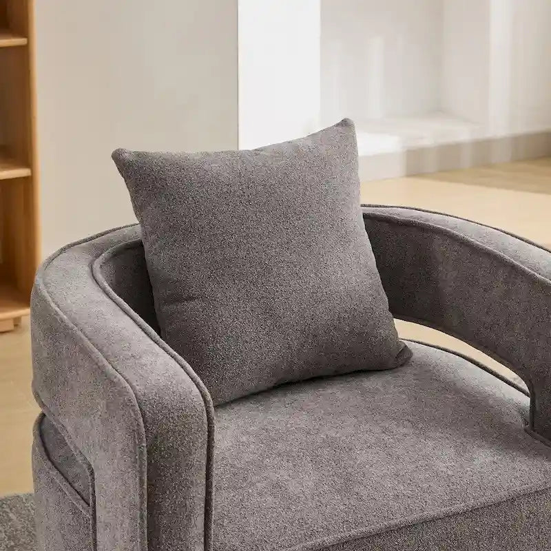 Fauteuil pivotant avec dossier ouvert Charbon/Bleu/Beige/Vert pâle, un seul siège