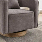 Fauteuil pivotant avec dossier ouvert Charbon/Bleu/Beige/Vert pâle, un seul siège