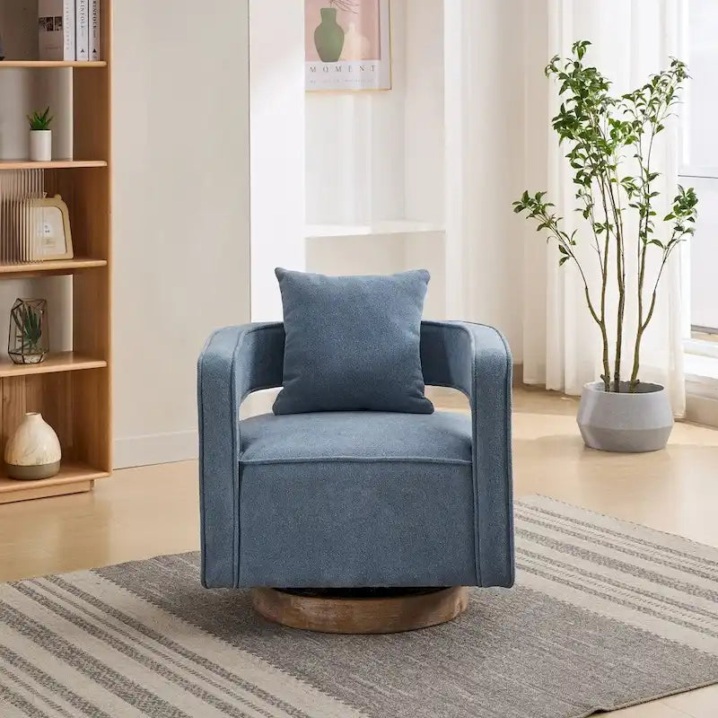Fauteuil pivotant avec dossier ouvert Charbon/Bleu/Beige/Vert pâle, un seul siège