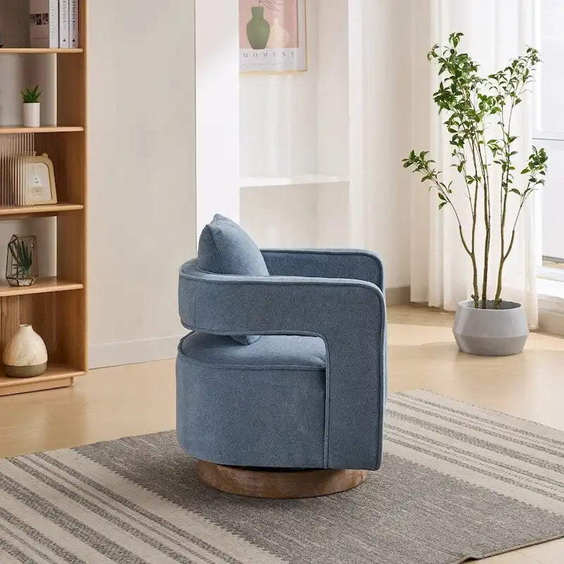 Fauteuil pivotant avec dossier ouvert Charbon/Bleu/Beige/Vert pâle, un seul siège