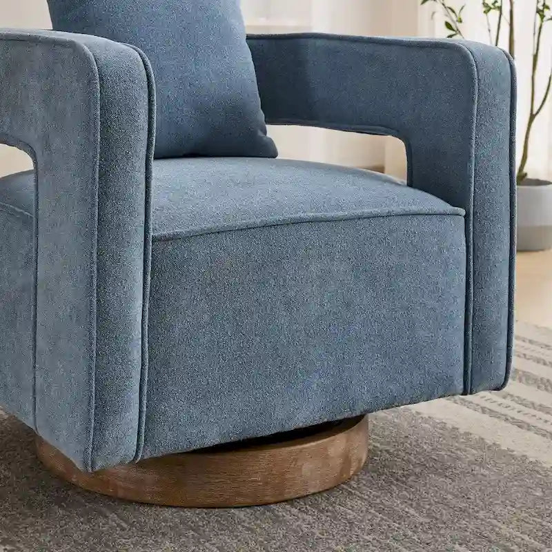 Fauteuil pivotant avec dossier ouvert Charbon/Bleu/Beige/Vert pâle, un seul siège