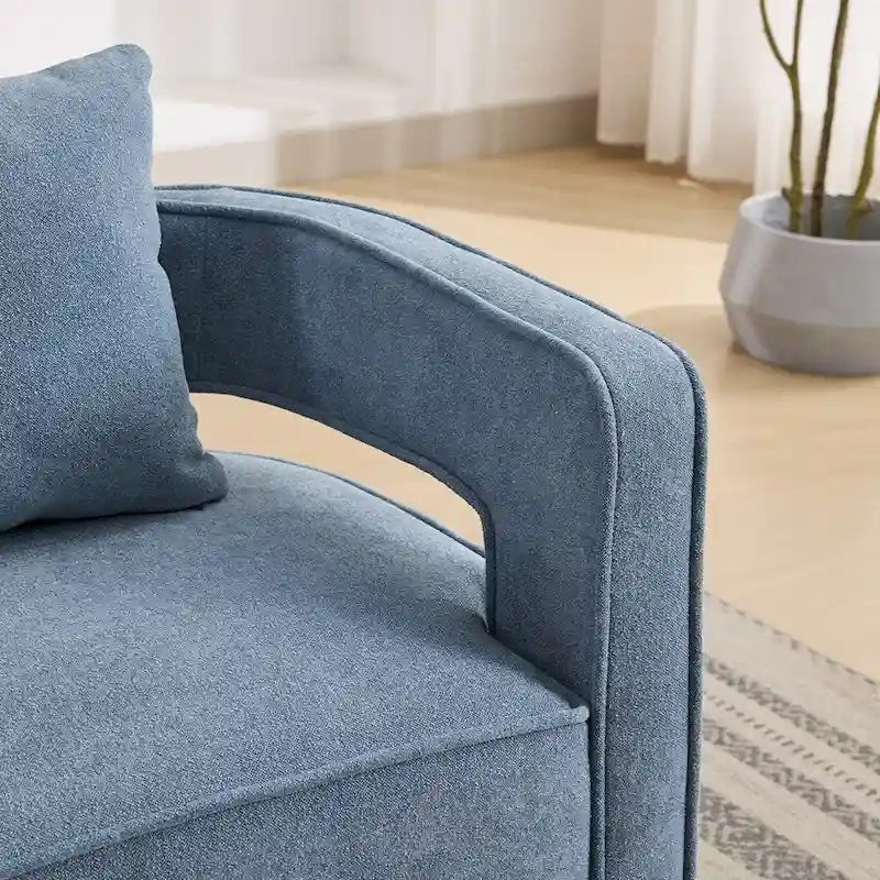 Fauteuil pivotant avec dossier ouvert Charbon/Bleu/Beige/Vert pâle, un seul siège