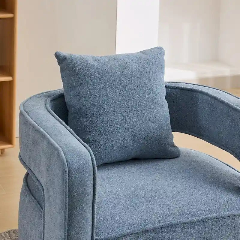Fauteuil pivotant avec dossier ouvert Charbon/Bleu/Beige/Vert pâle, un seul siège