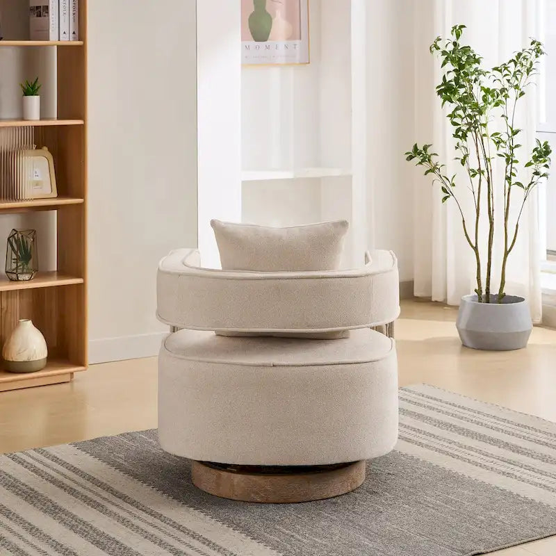 Fauteuil pivotant avec dossier ouvert Charbon/Bleu/Beige/Vert pâle, un seul siège