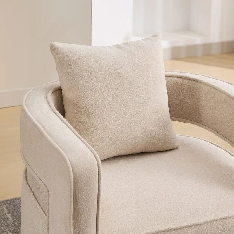 Fauteuil pivotant avec dossier ouvert Charbon/Bleu/Beige/Vert pâle, un seul siège
