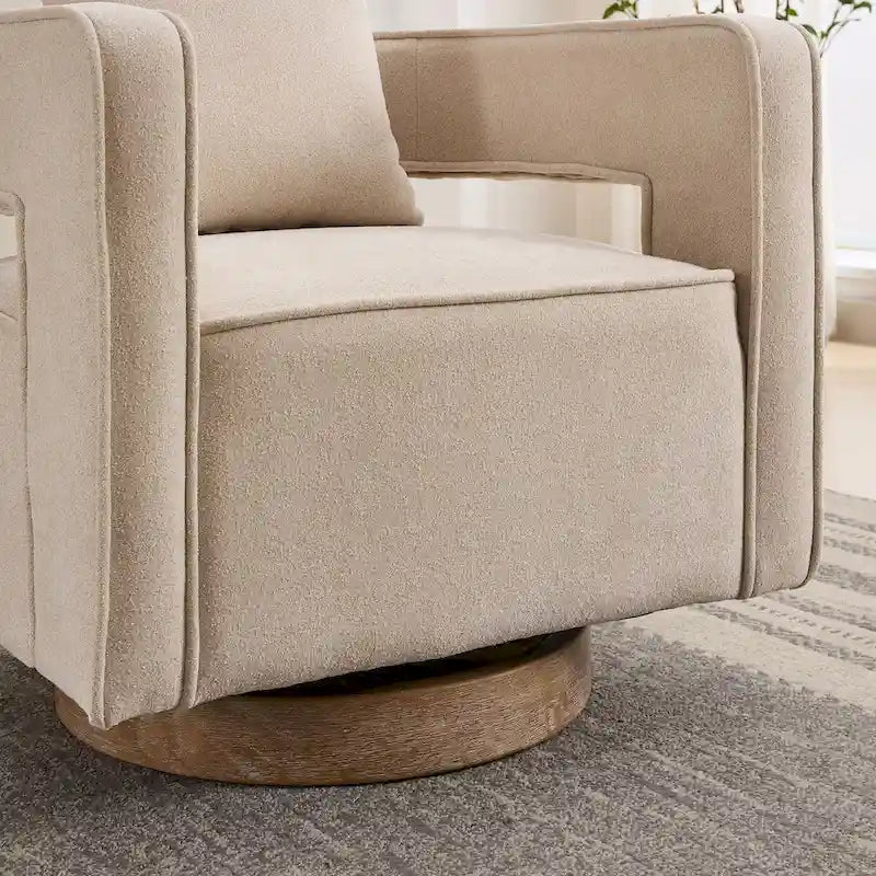 Fauteuil pivotant avec dossier ouvert Charbon/Bleu/Beige/Vert pâle, un seul siège
