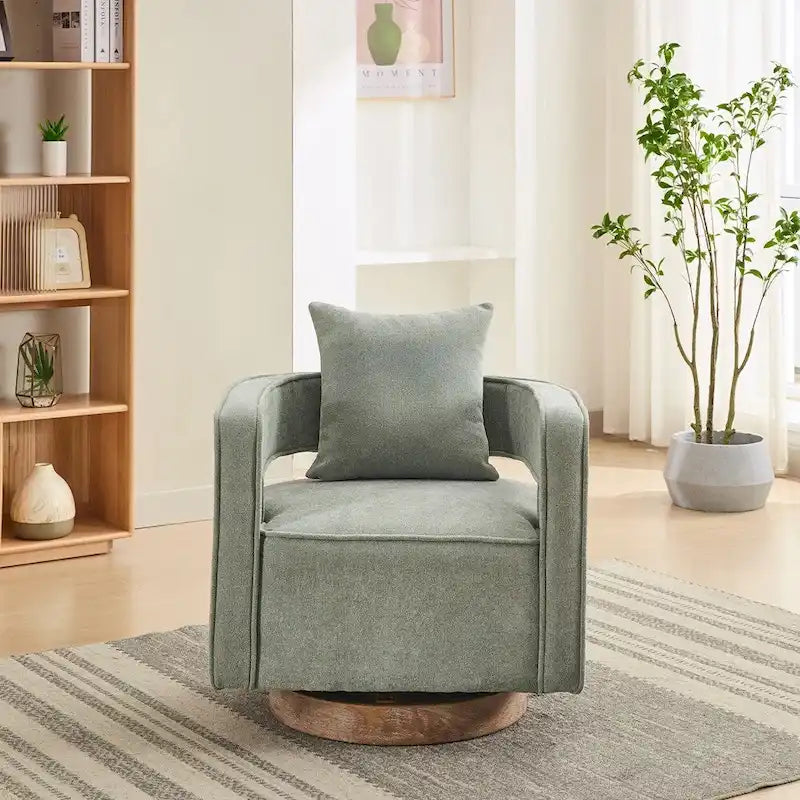 Fauteuil pivotant avec dossier ouvert Charbon/Bleu/Beige/Vert pâle, un seul siège