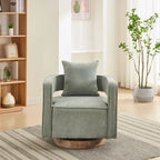 Fauteuil pivotant avec dossier ouvert Charbon/Bleu/Beige/Vert pâle, un seul siège