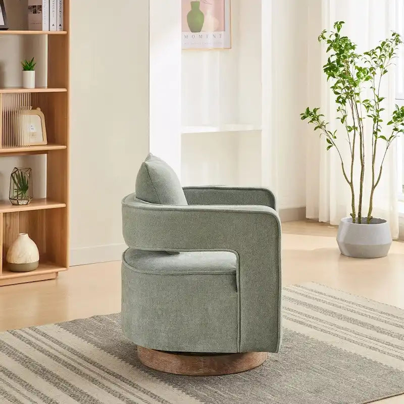 Fauteuil pivotant avec dossier ouvert Charbon/Bleu/Beige/Vert pâle, un seul siège