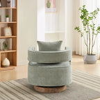 Fauteuil pivotant avec dossier ouvert Charbon/Bleu/Beige/Vert pâle, un seul siège