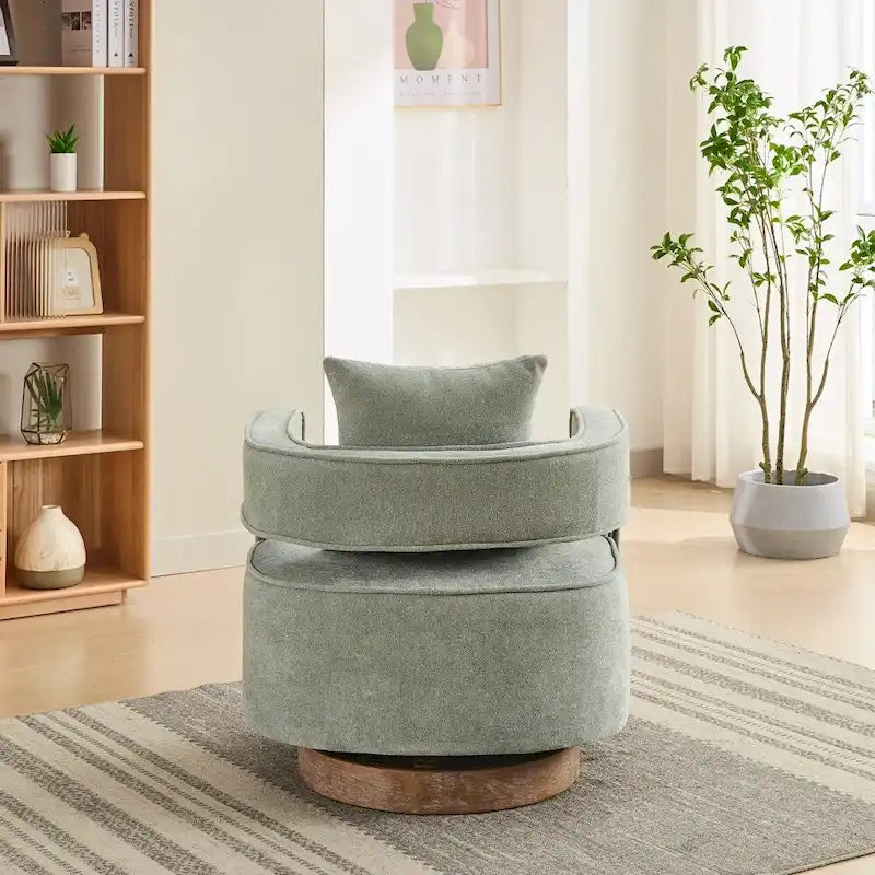 Fauteuil pivotant avec dossier ouvert Charbon/Bleu/Beige/Vert pâle, un seul siège