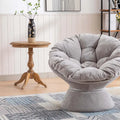 Fauteuil crapaud pivotant 360°, gris / jaune / beige, une place