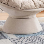 Fauteuil crapaud pivotant 360°, gris / jaune / beige, une place