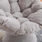 Fauteuil crapaud pivotant 360°, gris / jaune / beige, une place
